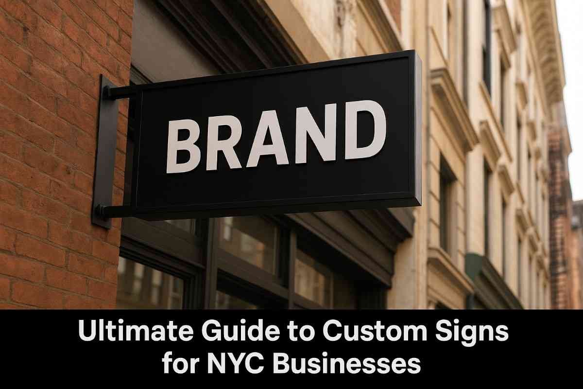 Custom business sign on a NYC storefront with clear branding