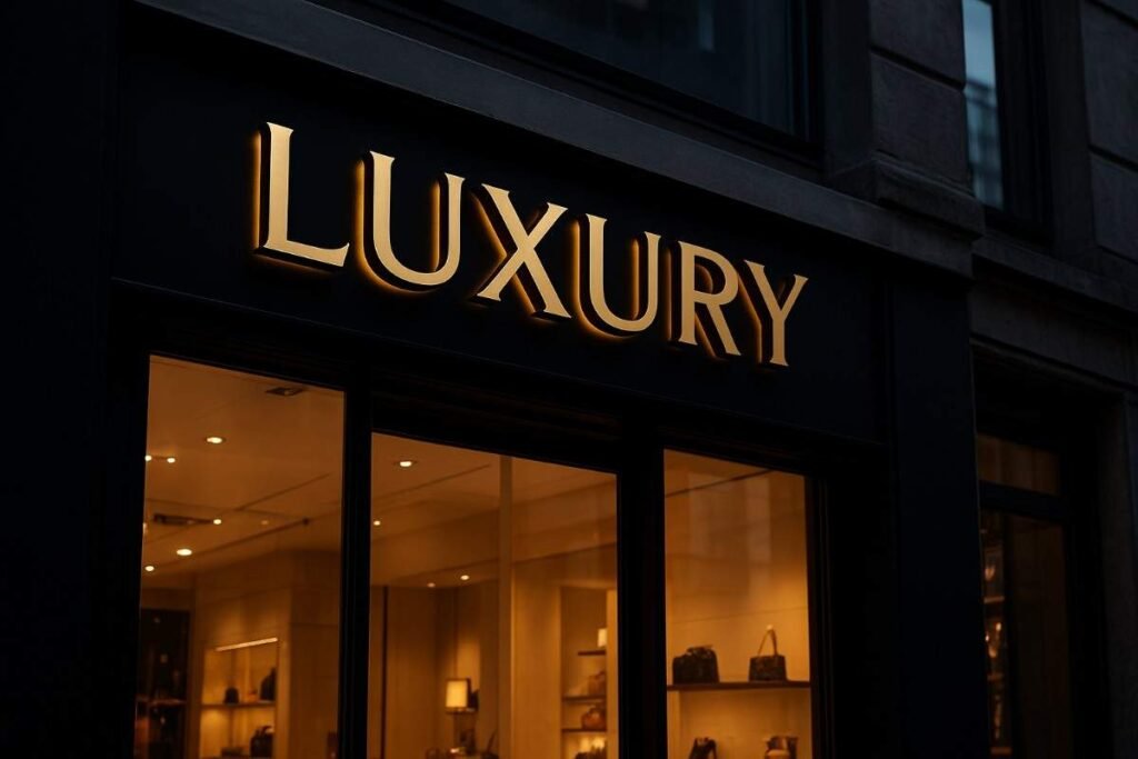 High-end NYC boutique storefront featuring premium 3D letter signs