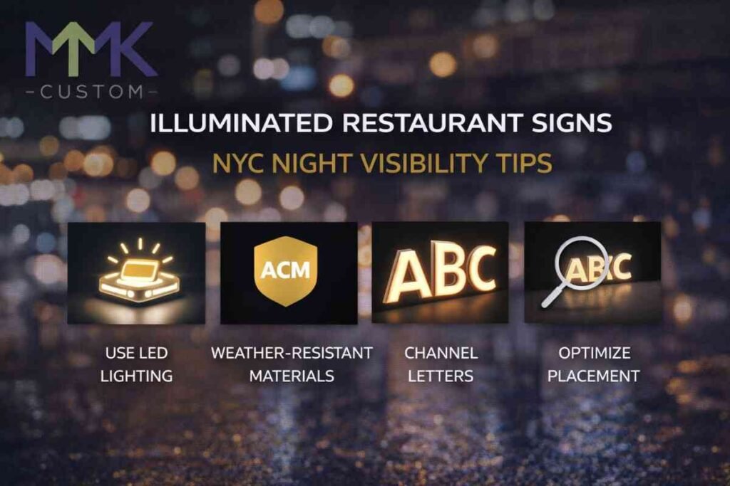 Night Visibility Tips for Hospitality Signs in NYC