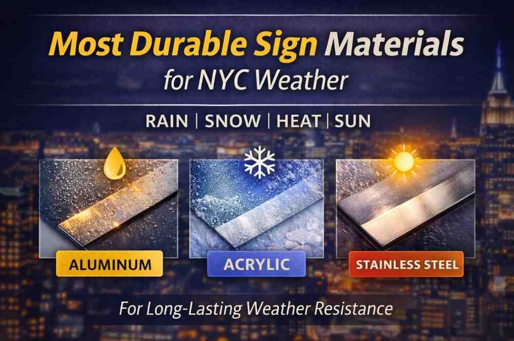 What Is the Most Durable Sign Material for NYC Weather?